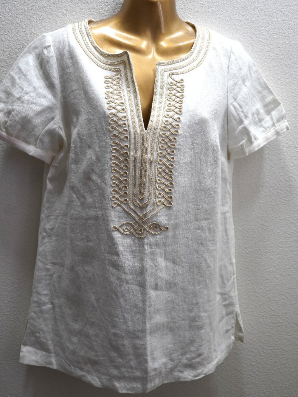 Michael Kors White Linen Tunic Top size 4